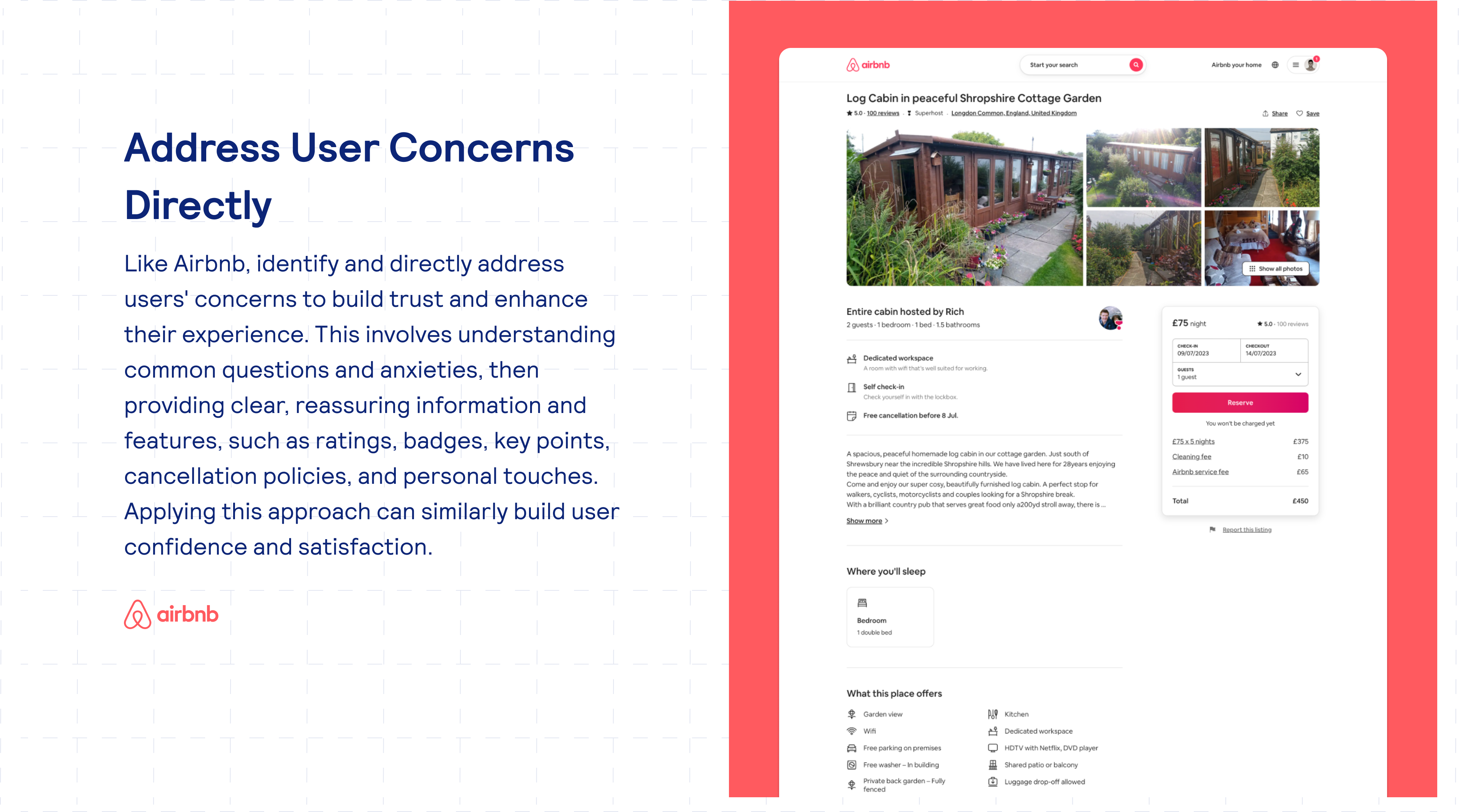 Airbnb — address user concerns directly