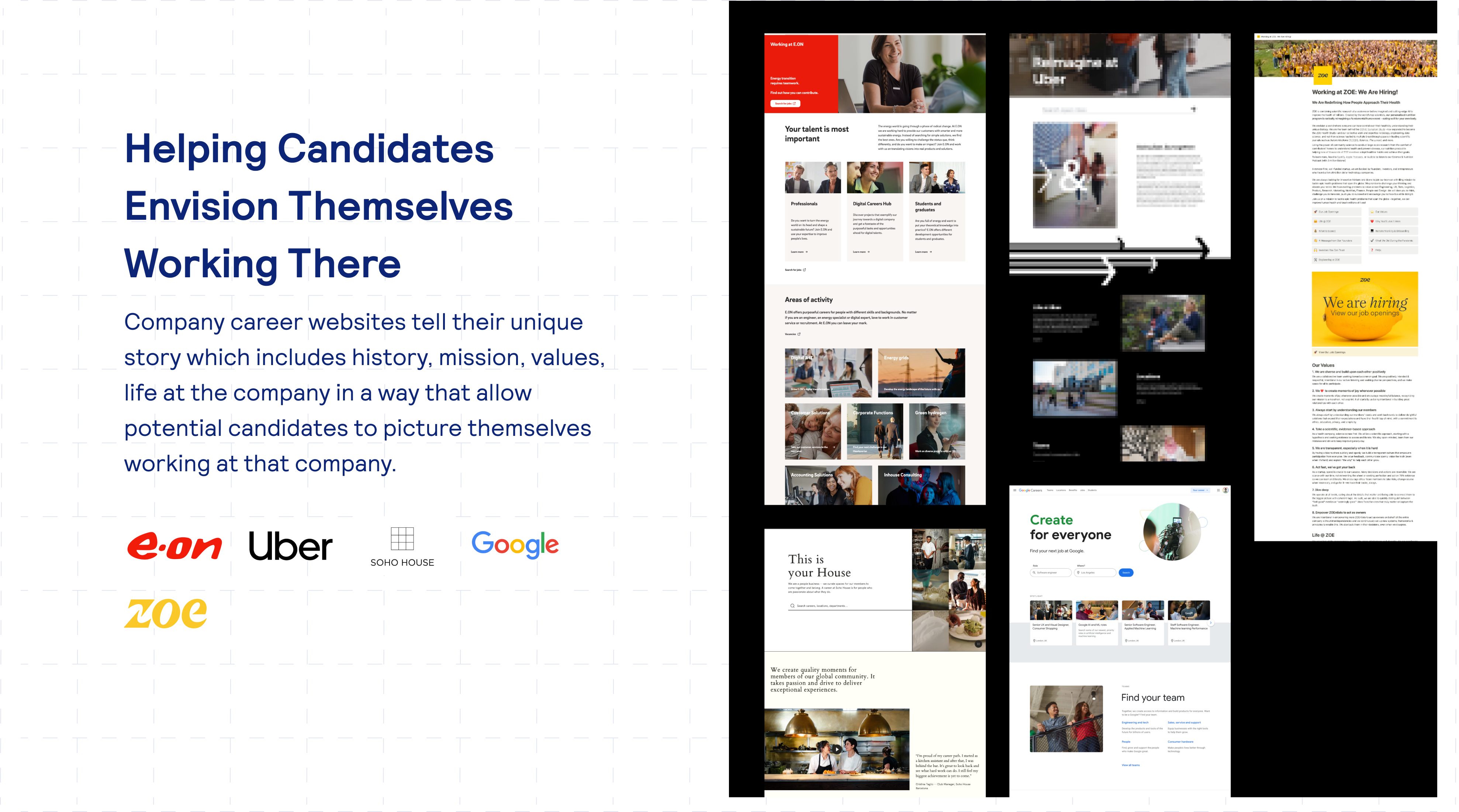 E.ON, Uber, Soho House, Google, ZOE — helping candidates envision themselves working there