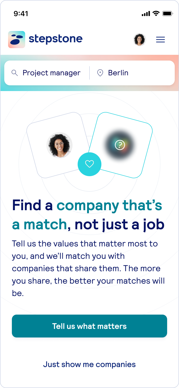 Company Match Pro concept — find a company that's a match, not just a job