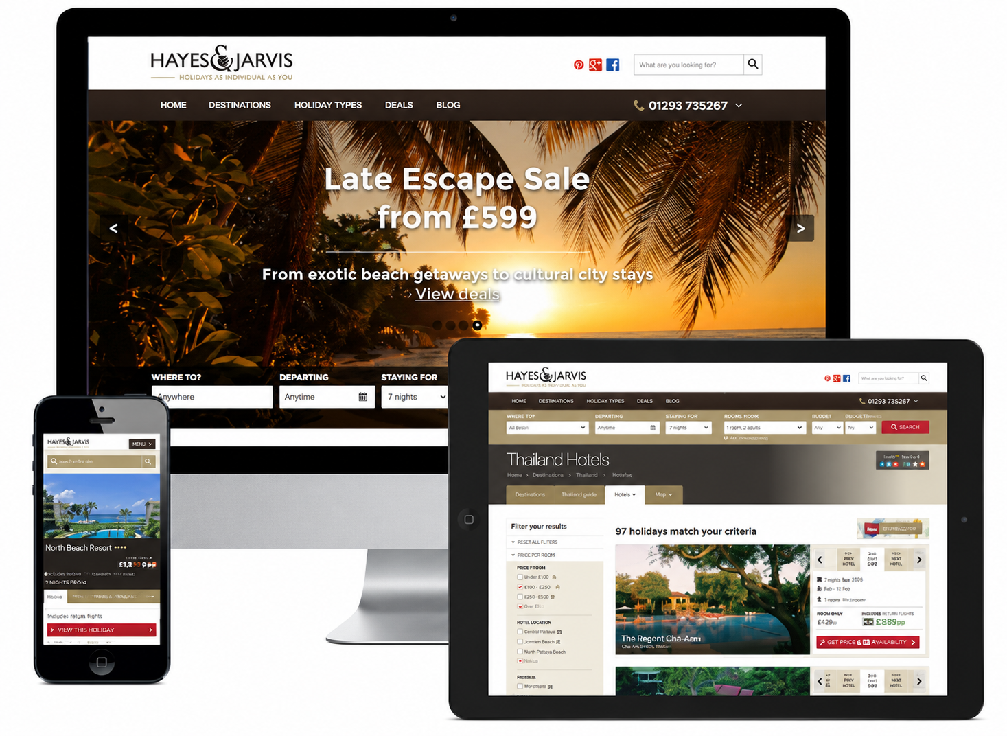 Hayes & Jarvis — shipped responsive product across desktop, tablet and mobile